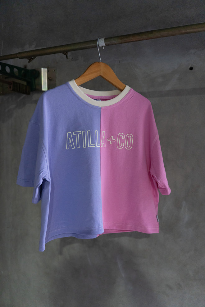 CUBS TWO TONE CROP TEE